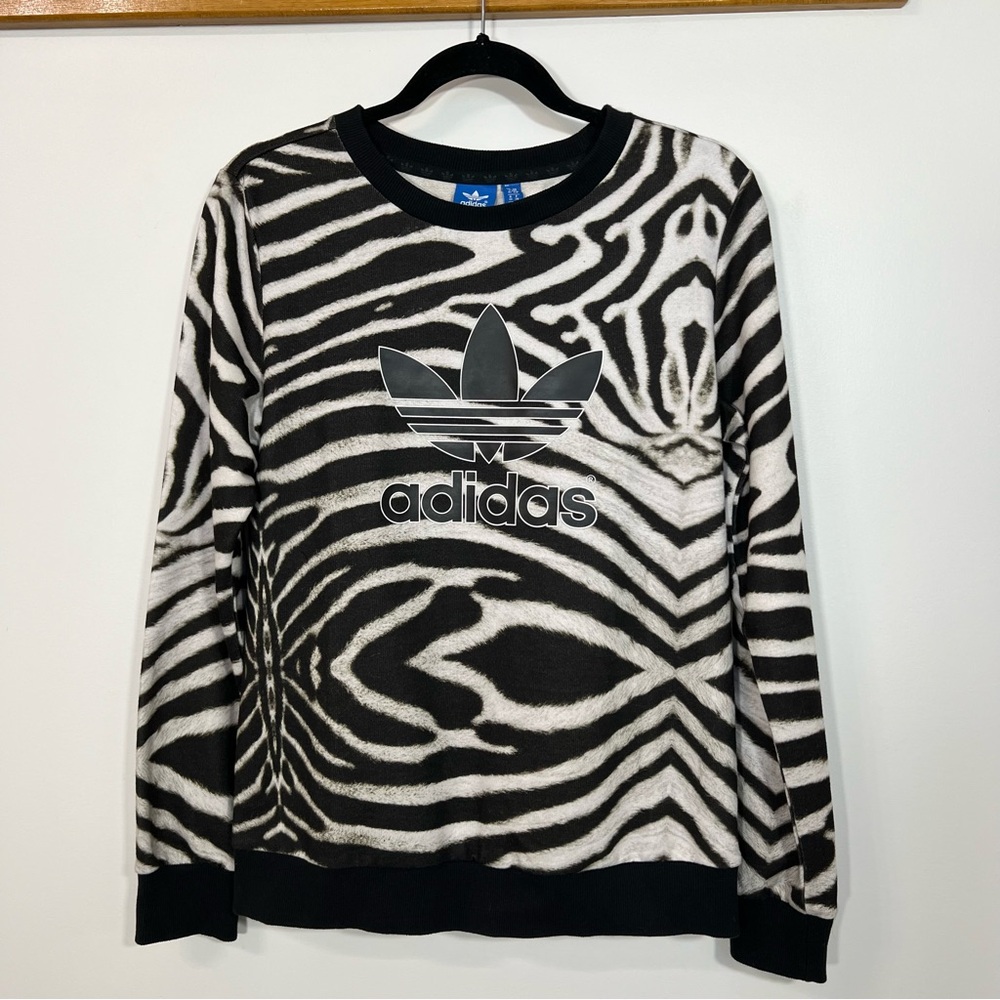 Adidas Zebra Print Crewneck Sweater | S